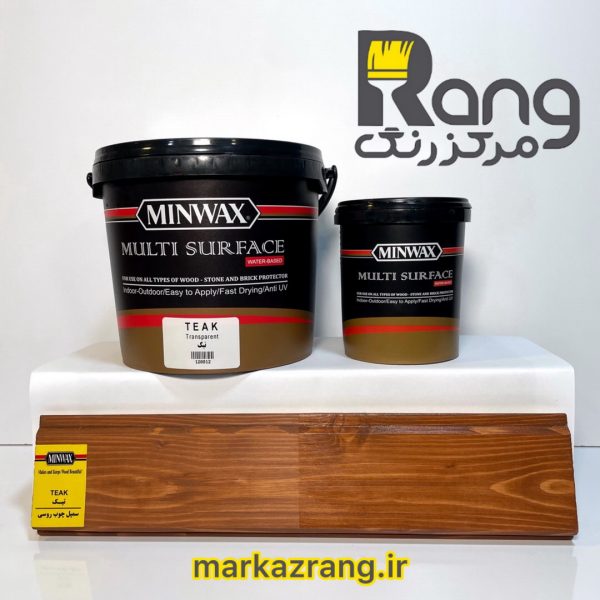 رنگ چوب پایه آب تیک مینوکس 1 لیتری