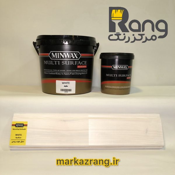 رنگ چوب پایه آب سفید پوششی مین‌وکس گالن 4 لیتری