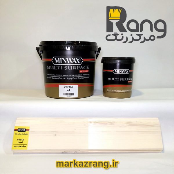 رنگ چوب پایه آب کرم مین‌وکس 1 لیتری